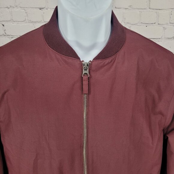 Bonobos Burgundy Lightweight Zip Lined Inner Pockets Bomber Jacket Small S - Picture 7 of 14